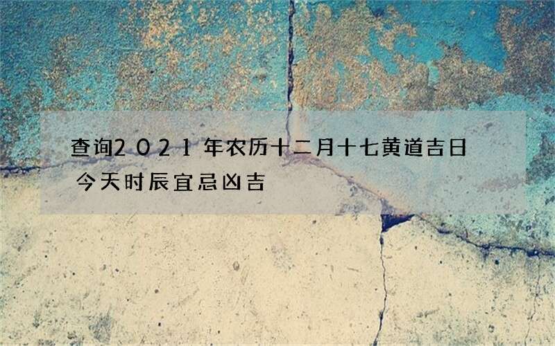 查询2021年农历十二月十七黄道吉日 今天时辰宜忌凶吉